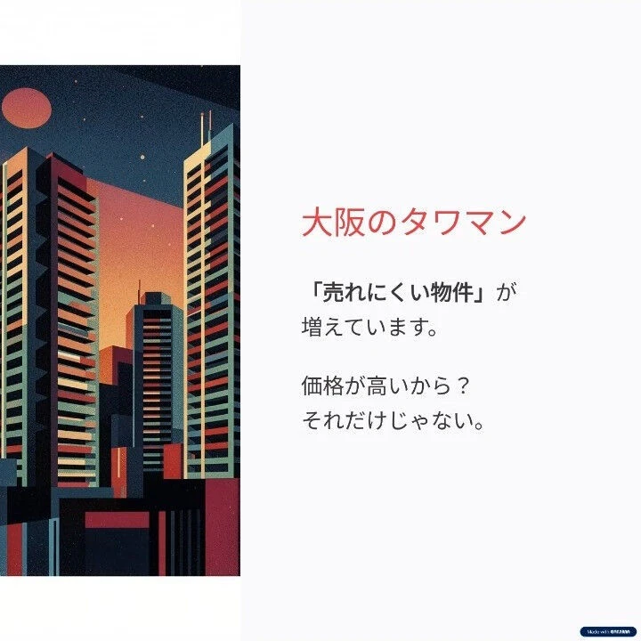 【大阪のタワマン、最近「売れにくい物件」が増えています