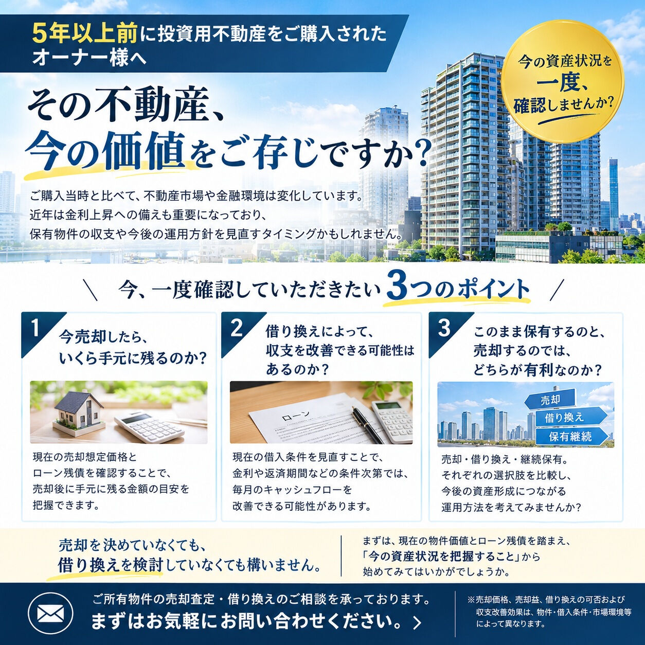 【5年以上前に購入した投資用不動産、その価値を把握しています