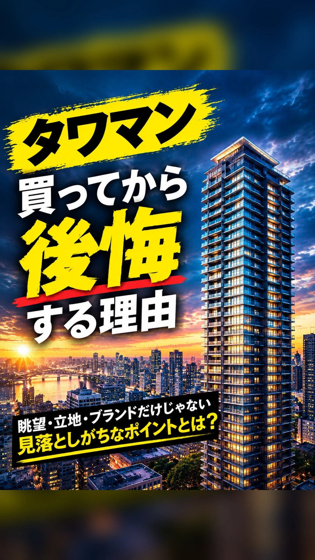 🏙️ **タワマンは、買った後のお金まで考えていますか？**